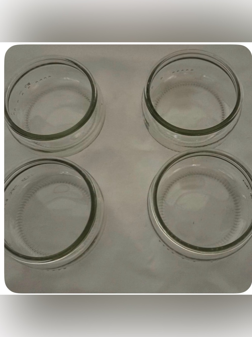 Set of 4 Clear Glass Jars - Round Storage Bowls